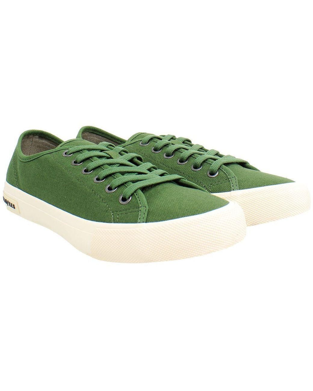 Seavees Green Monterey Sneaker Standard Lace-Up Canvas Plimsolls for men
