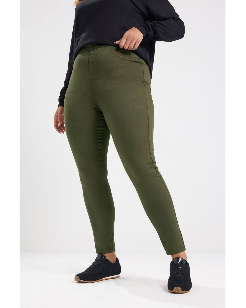 Yours Green Pull On Jenny Jeggings