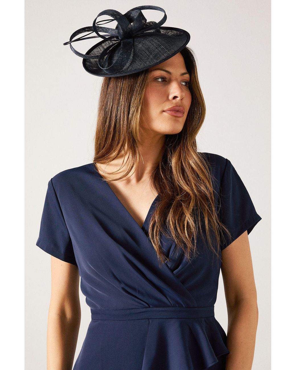 Wallis Blue Tailored Crepe Ruffle Pencil Dress
