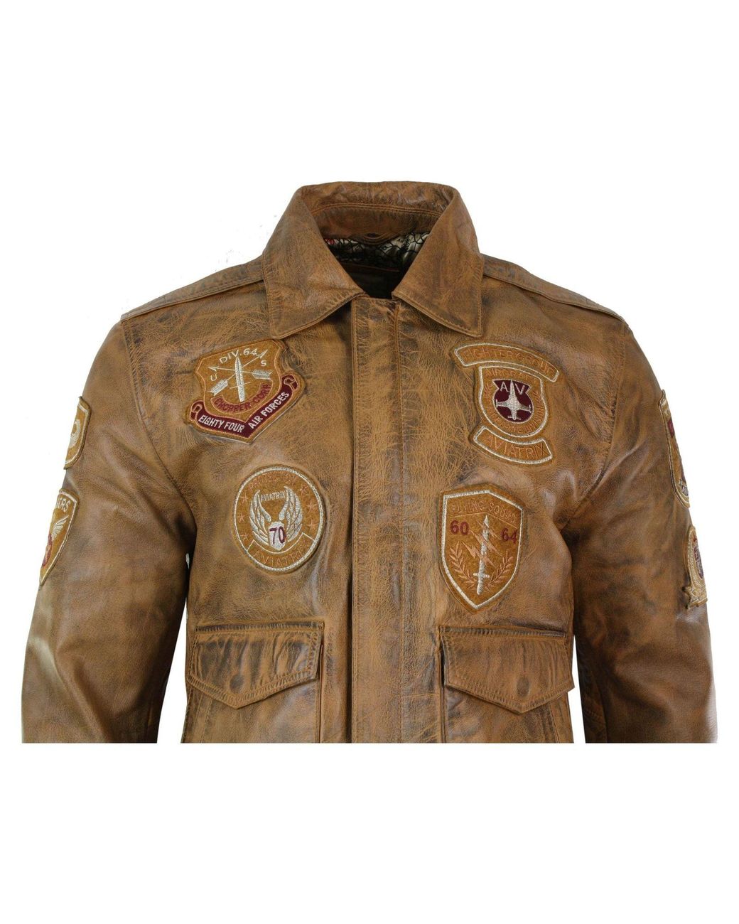 TruClothing Brown Aviator Pilot Bomber Jacket for men