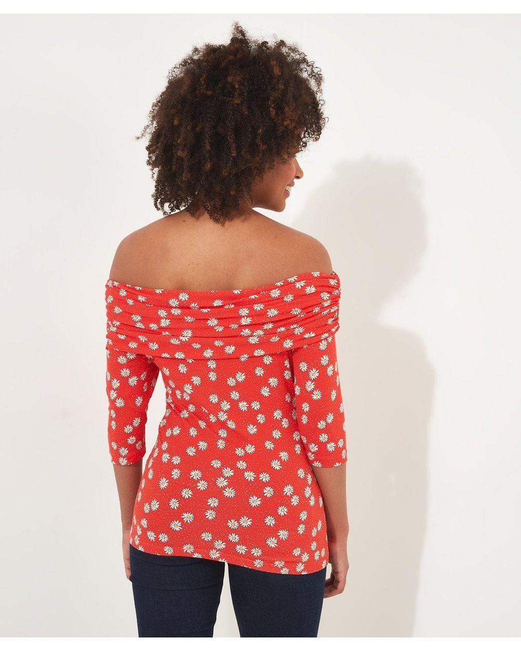 Joe Browns Red Ditsy Bardot Jersey Top
