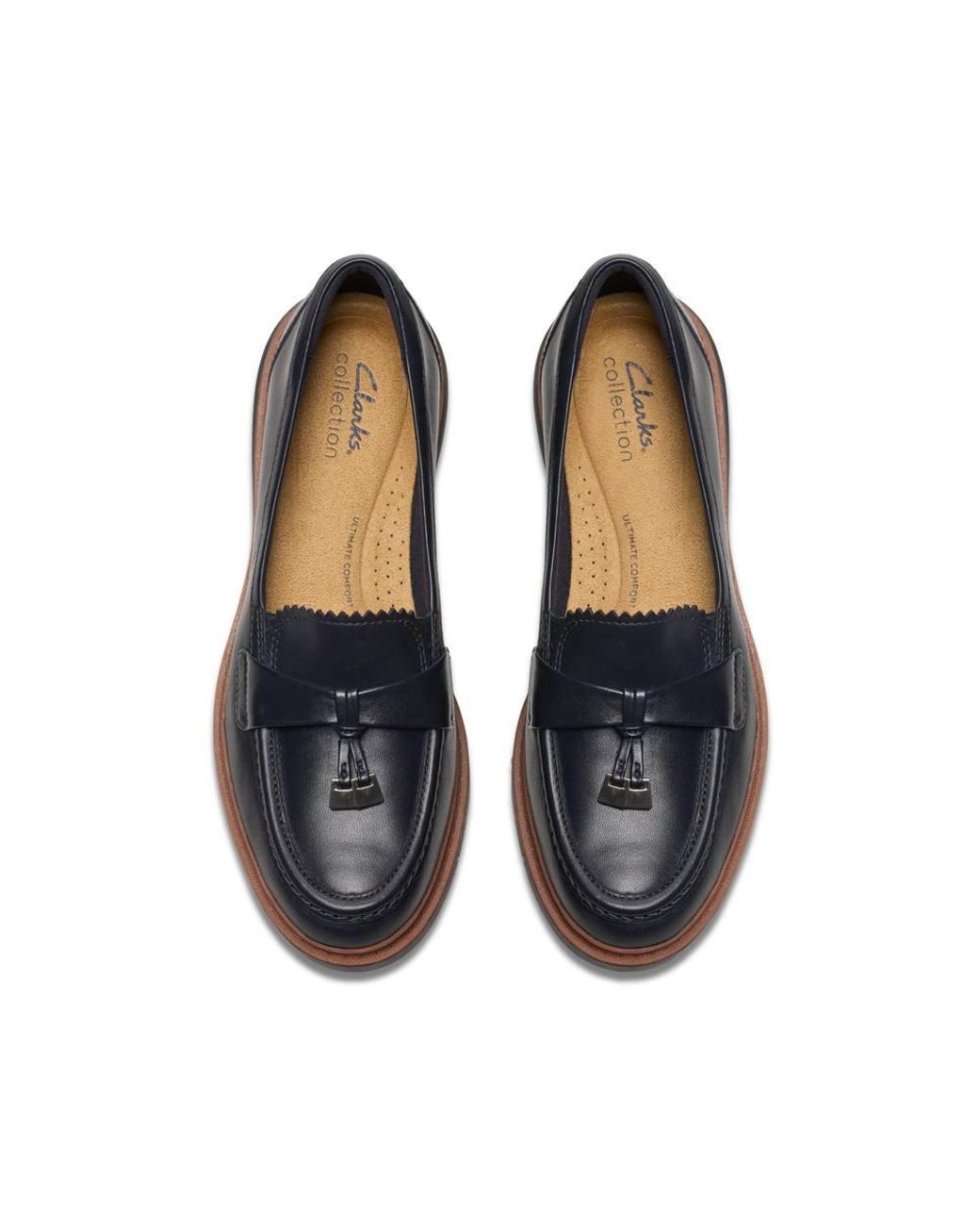 Clarks Blue Westlynn Bella Leather Loafers, Slip Ons