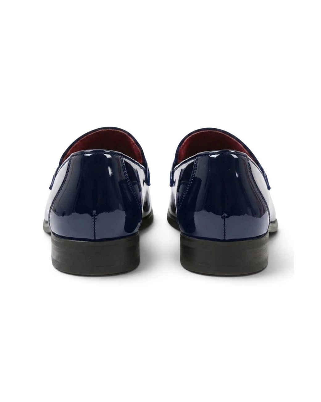 Infinity Leather Blue Slip-On Fuax Leather Velvet Detailed Patent Loafers for men