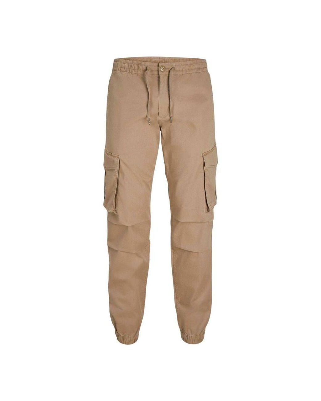 Jack & Jones Brown Plain Cargo Trousers for men
