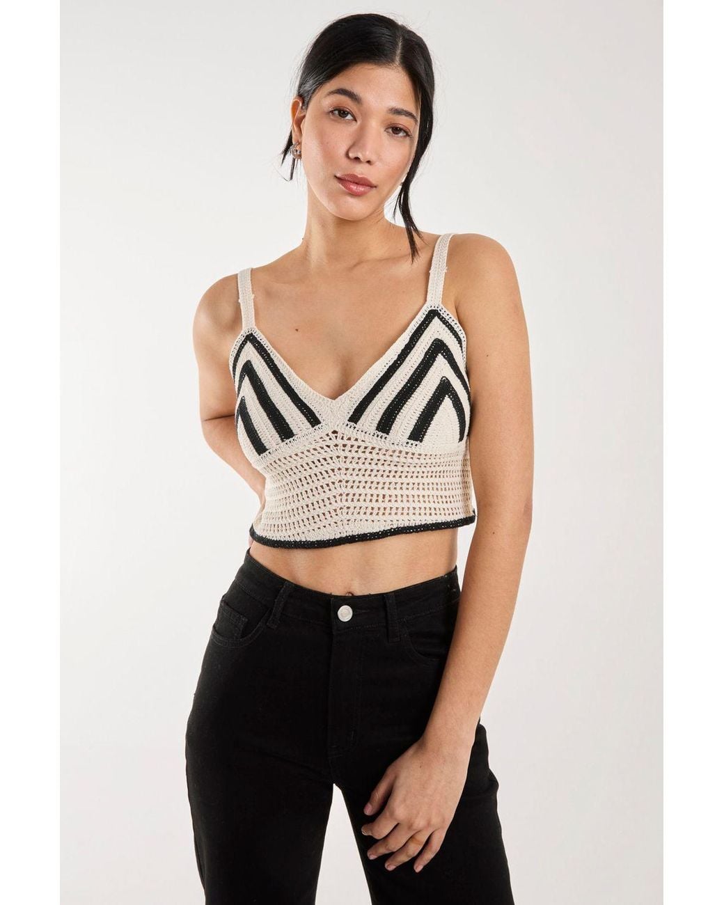 Pink Vanilla Natural Contrast Crochet Bralette