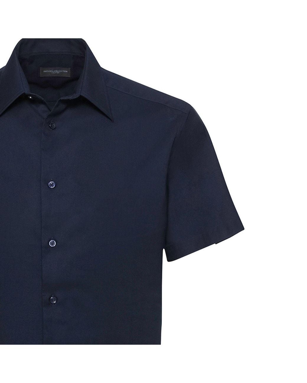 Russell Collection Blue Oxford Easy-Care Tailored Shirt for men