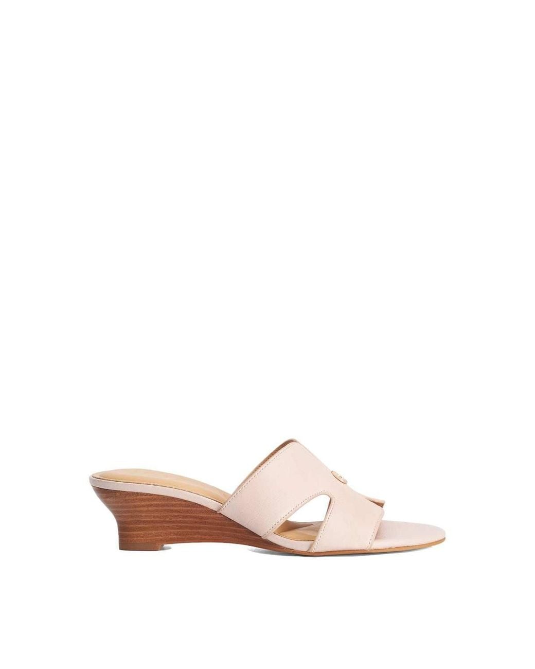Dune Pink Wide Fit 'Kacie' Leather Wedges