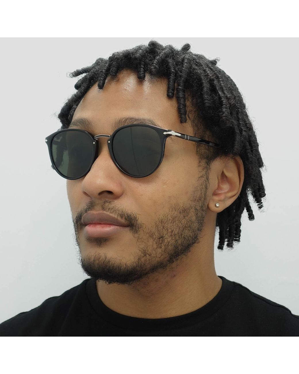 Persol Brown Round Sunglasses for men