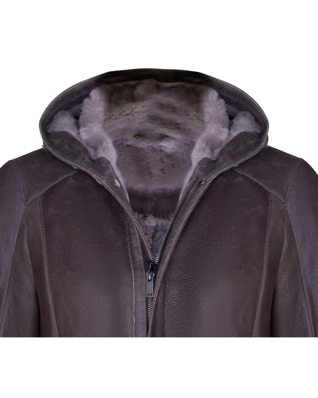 Infinity Leather Purple Sheepskin Hooded Parka Coat-Alafaya for men