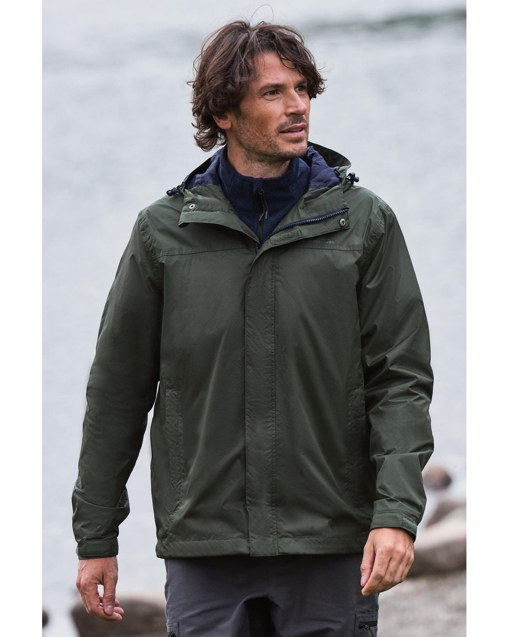 Mountain Warehouse Gray 'Torrent' Waterproof Travelling Rain Jacket 2000Mm for men