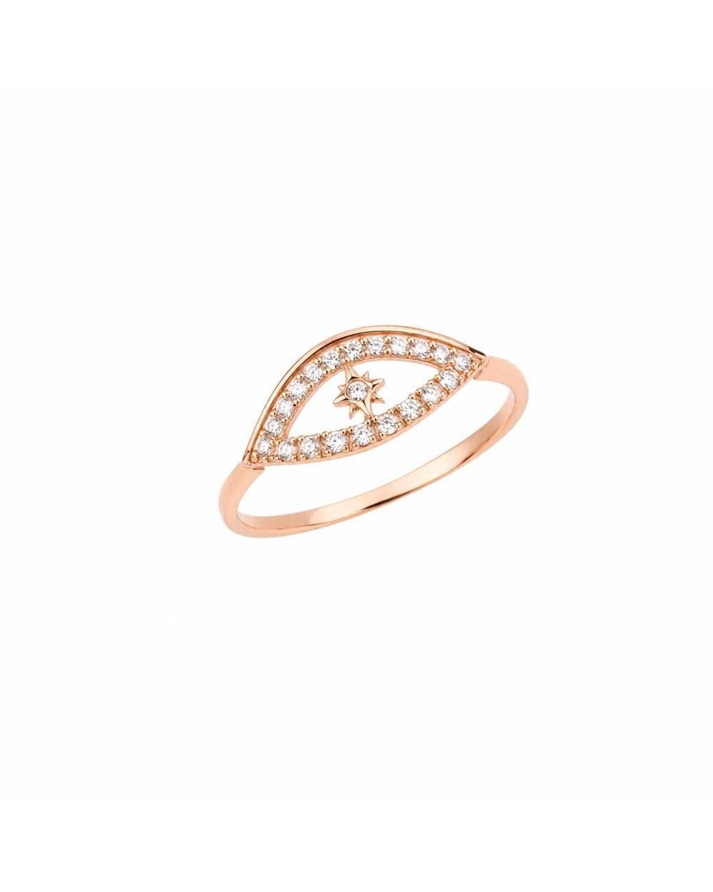 Spero London Metallic Star Evil Eye Sterling Ring