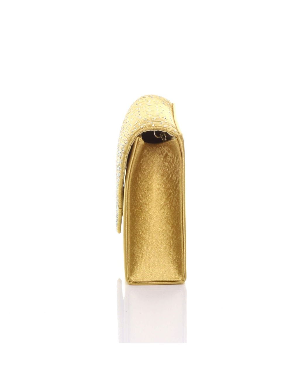 AJVANI Metallic Diamante Envelope Clutch Bag