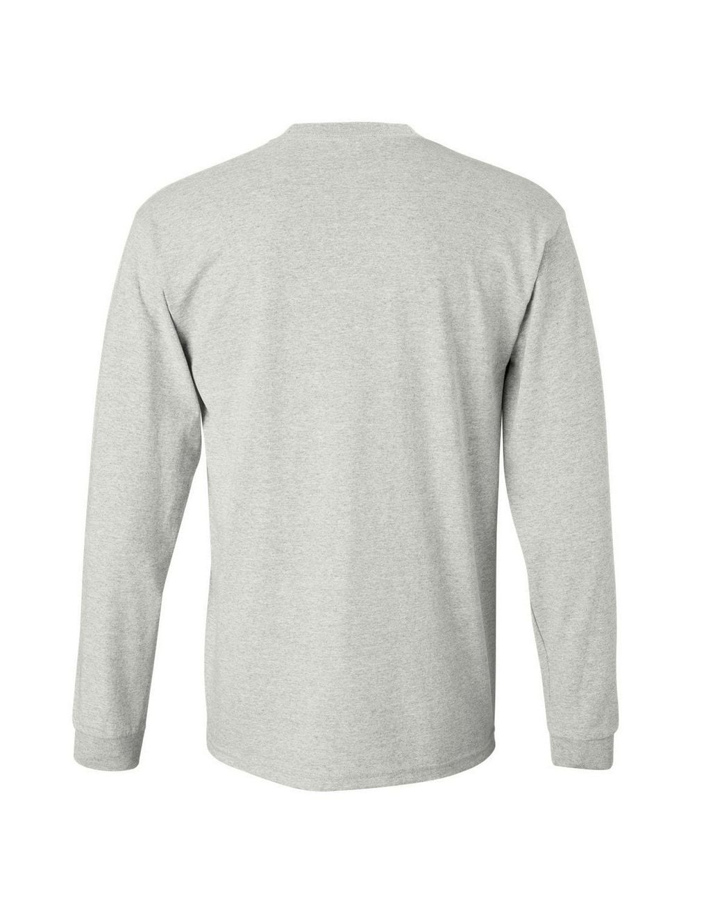 Gildan Gray Plain Crew Neck Ultra Cotton Long Sleeve T-Shirt for men