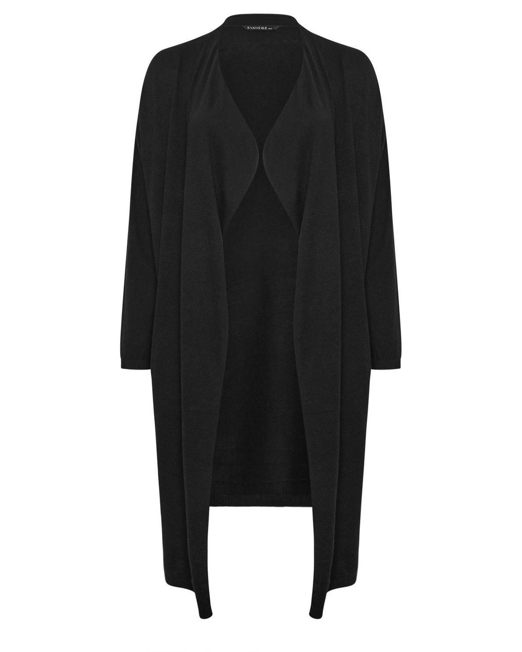 Evans Black Premium Waterfall Cardigan