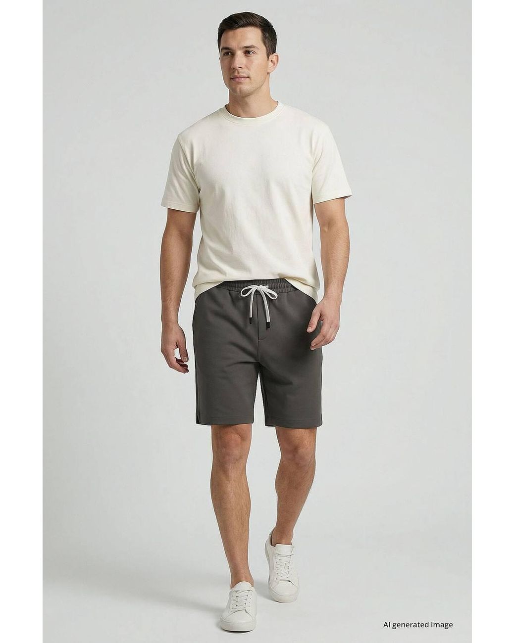 TOMMY LIFE Black Mid Waist Jersey Shorts for men
