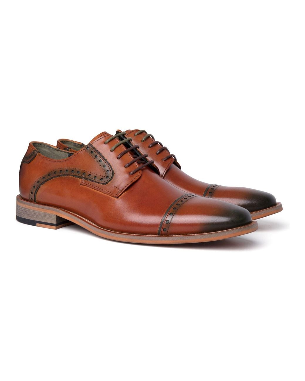 Infinity Leather Brown Justin Reess Leather Lace Up Oxford Shoes for men