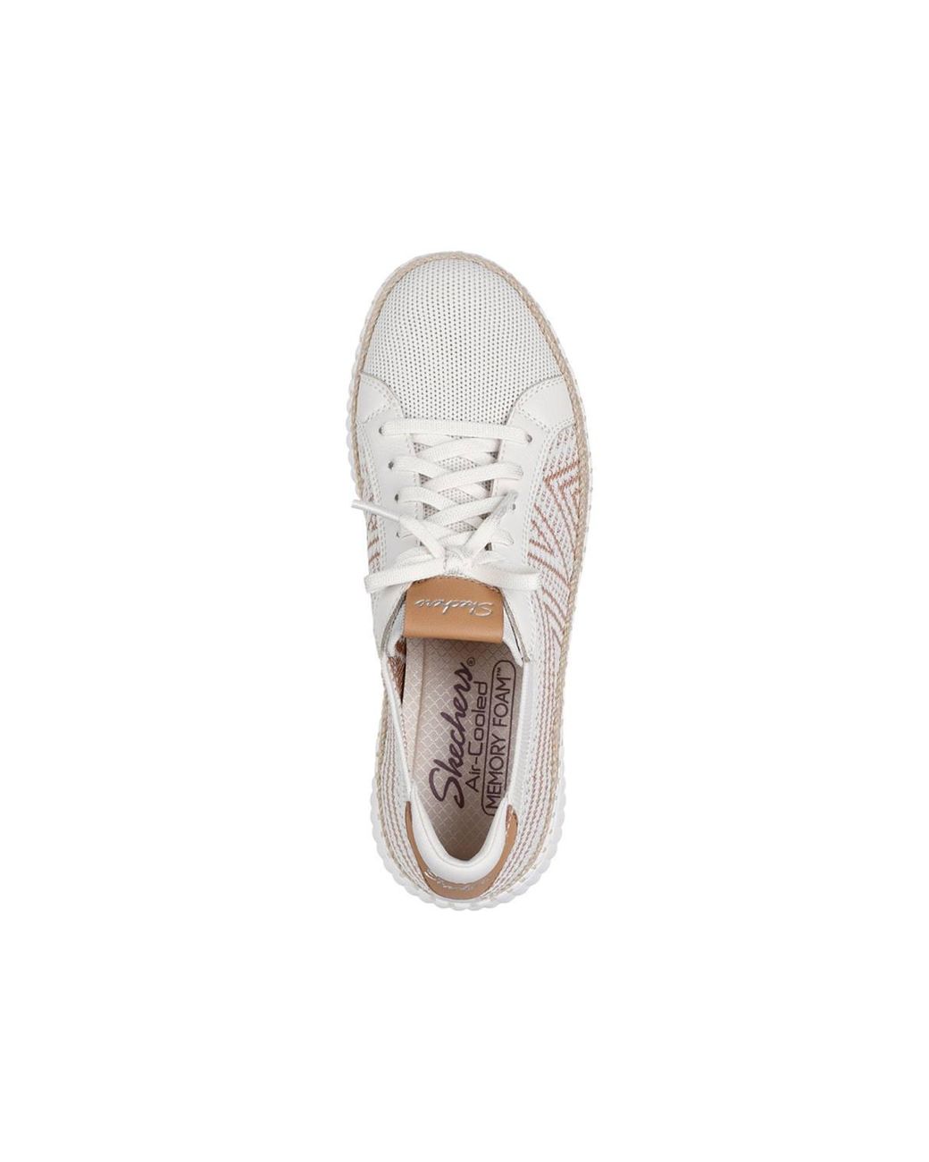 Skechers White Wilshire Blvd Bellevue Two-Tone Knit Slip-On Trainers