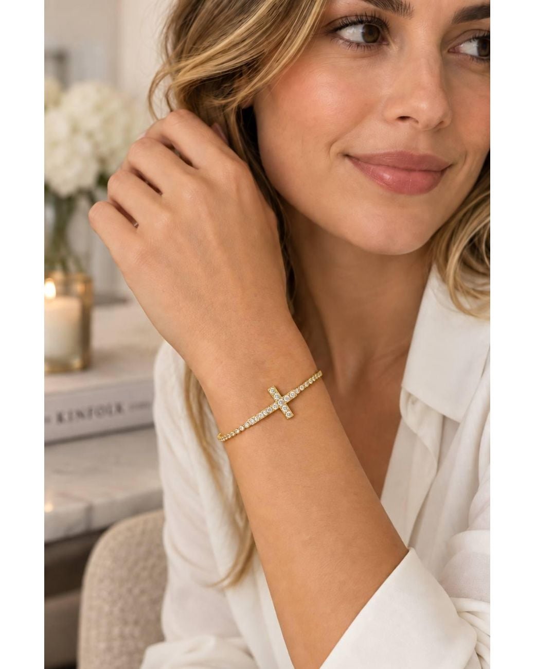 Lovii Natural Luminous Cross Tennis Bracelet