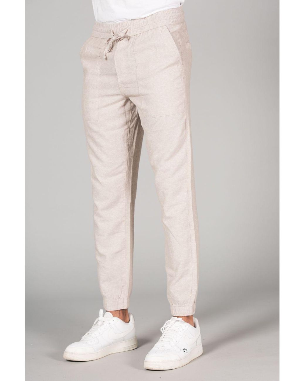 Tokyo Laundry Natural Linen Blend Classic Fit Trousers for men