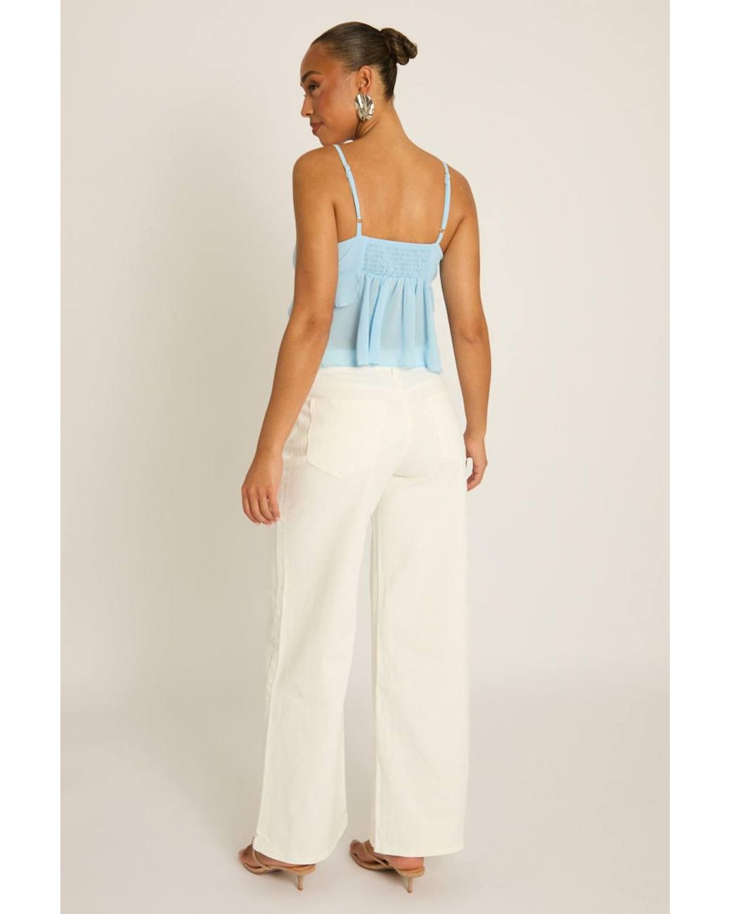 Rebellious Fashion Blue Denim Wide Leg Jeans