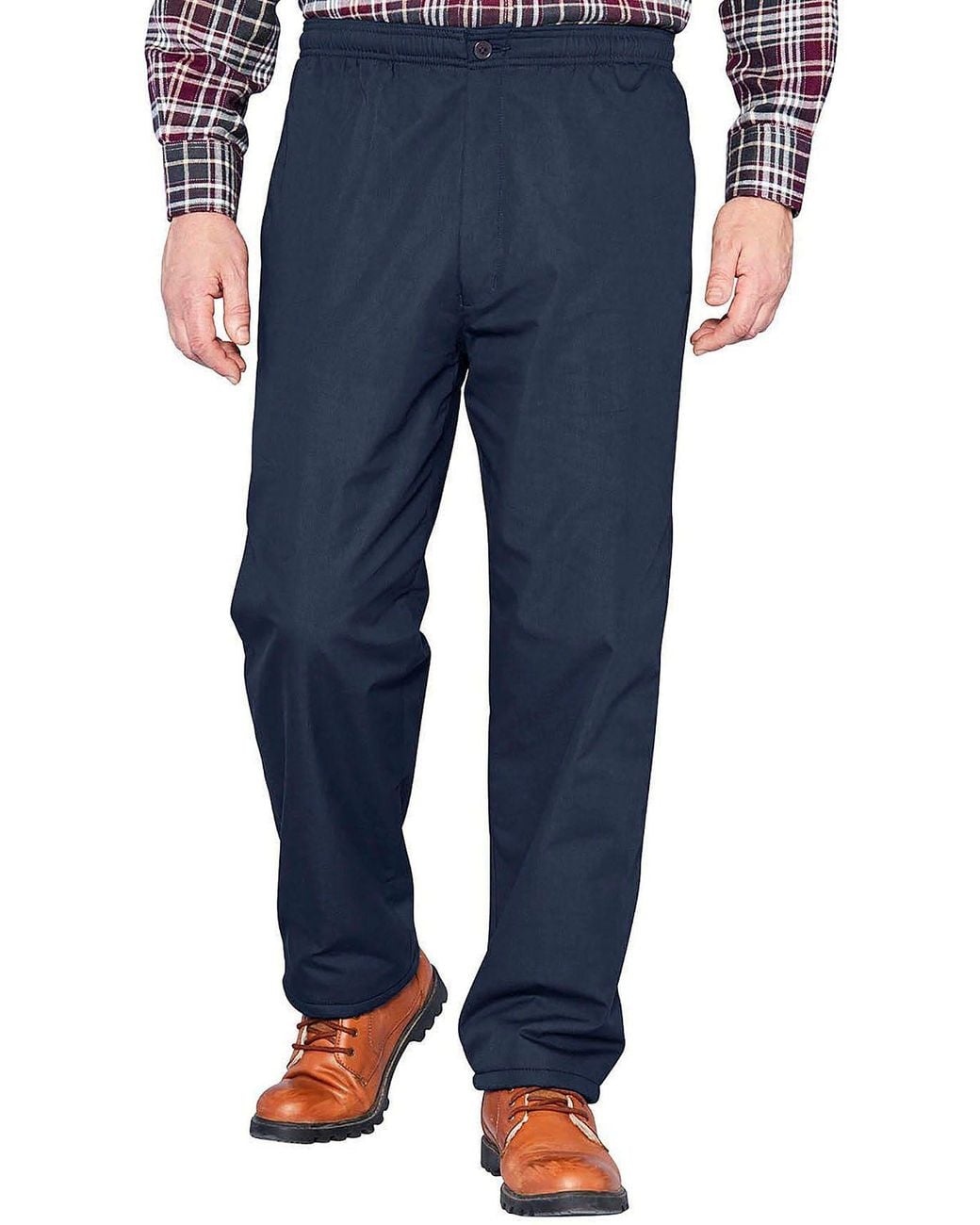 Chums Blue High-Rise Fleece Lined Leisure Trousers for men