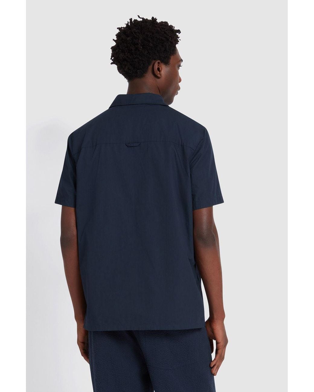 Farah Blue Ossie Short Sleeve Shirt Relaxed True for men