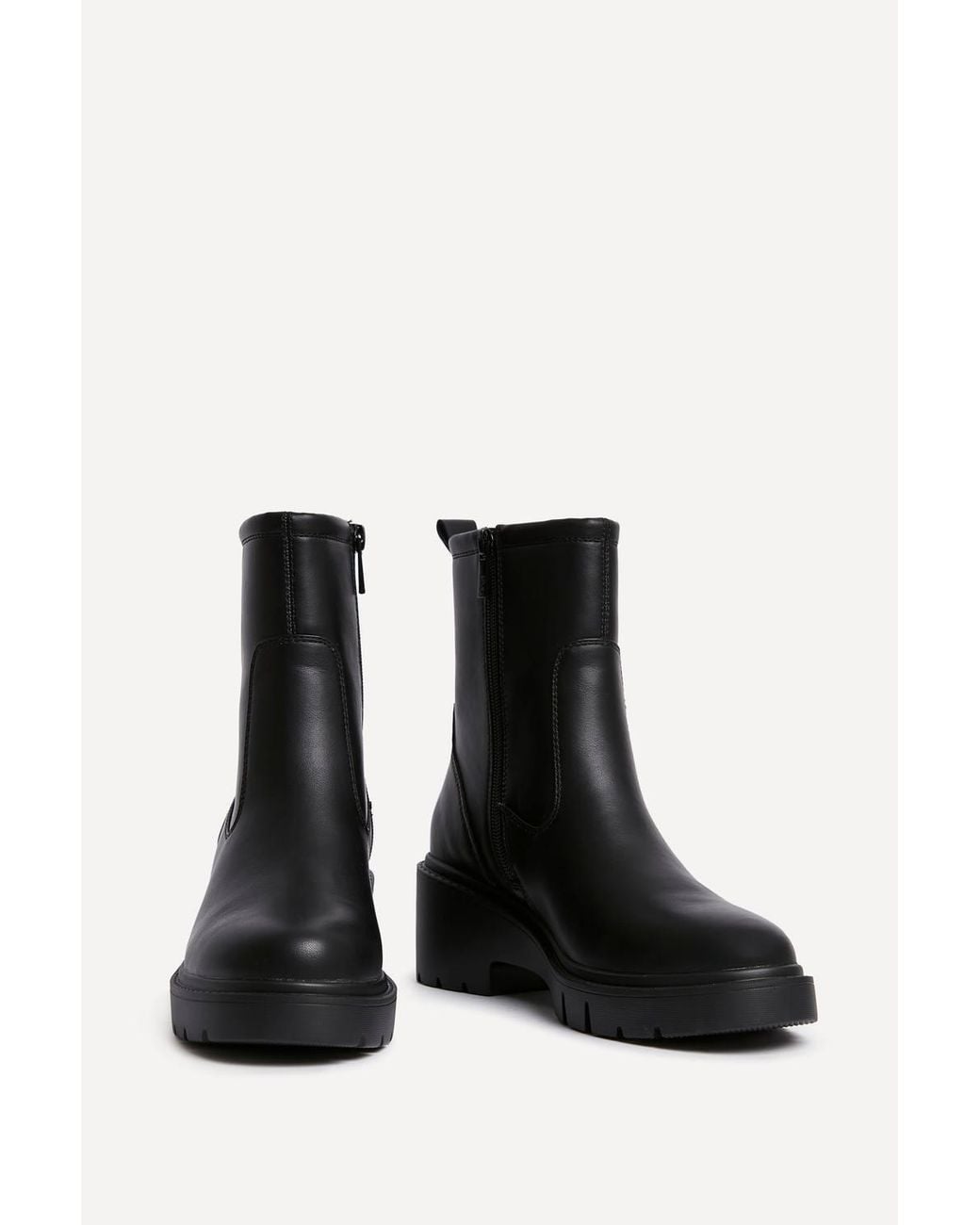 Linzi Black Limited Faux Leather Ankle Boot