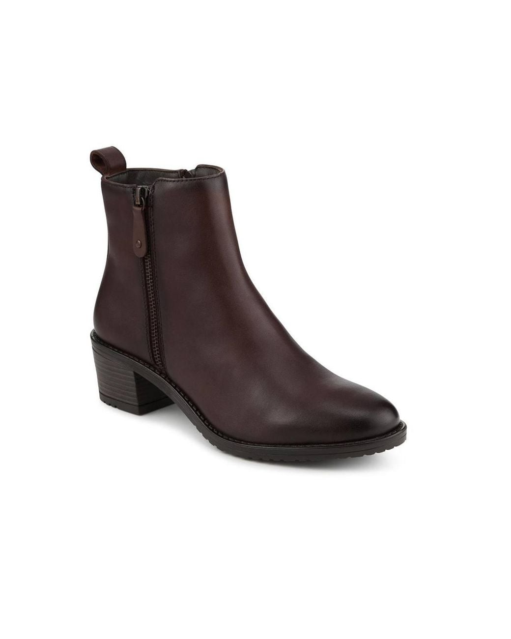 Pavers Brown Smart Breathable Leather Ankle Boots