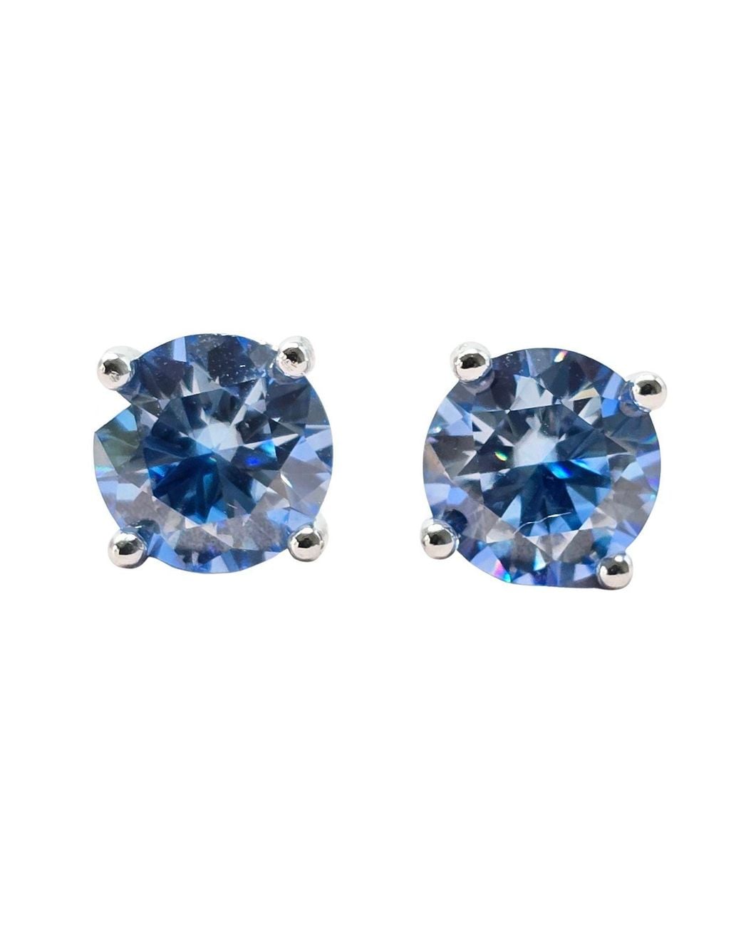 Harfi Blue Sapphire Moissanite Crystal Sterling Earrings