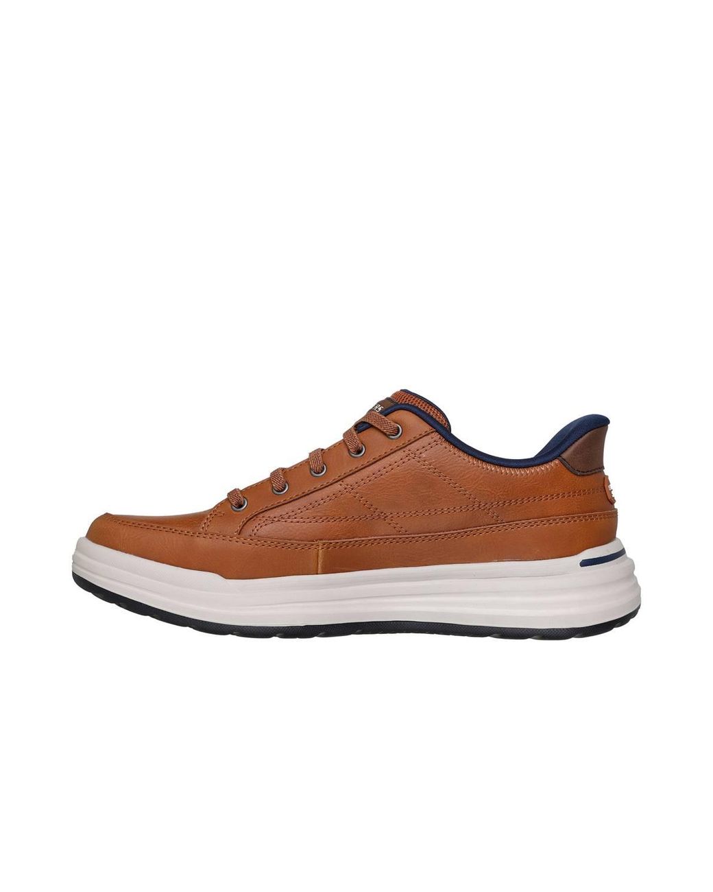 Skechers Brown Sterling Hansel Leather Bungee Lace Slip-Ins Sneaker for men