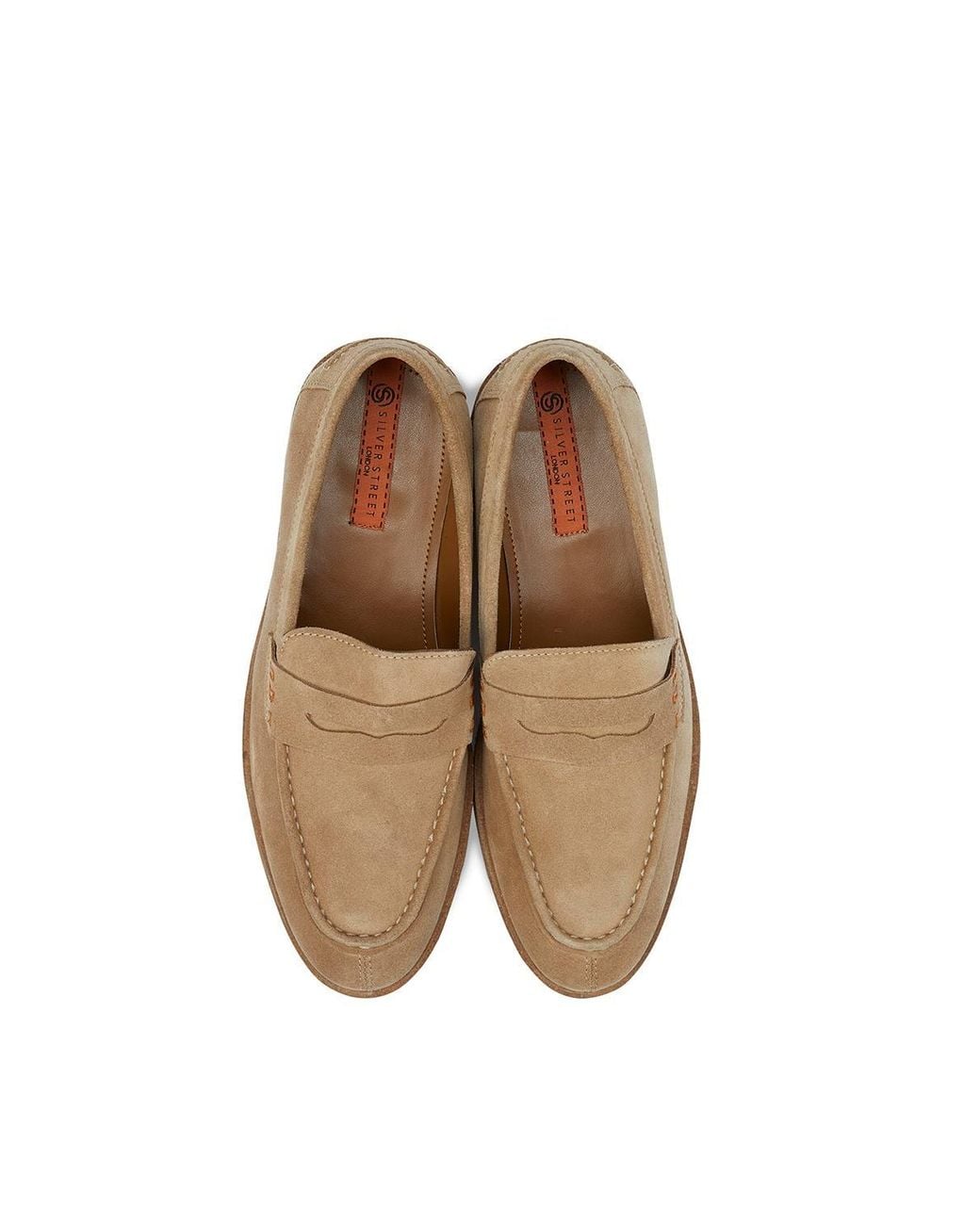 Silver Street London Natural Morgan Suede Leather Penny Loafers for men