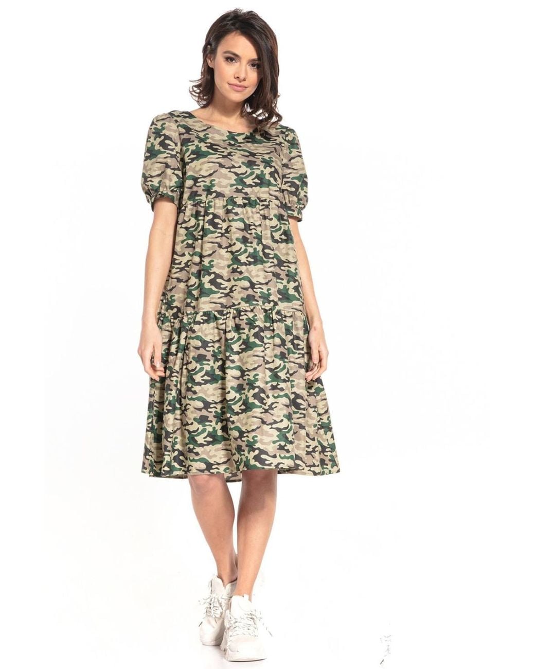 Love Lace Multicolor Midi Boat Neck Short Sleeve Dress