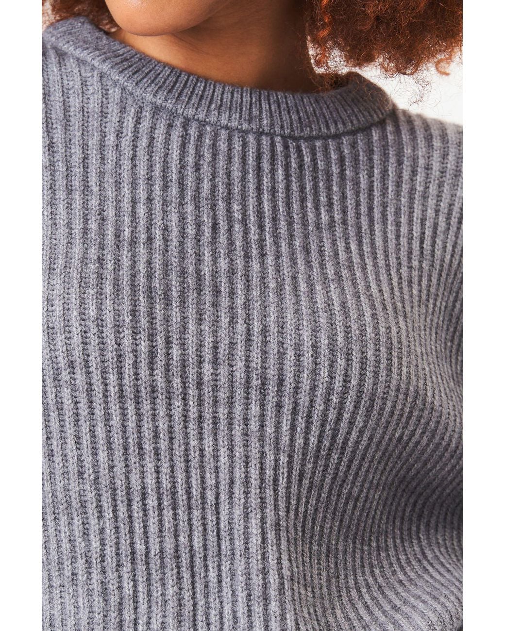 Gini London Gray Chunky Knit Oversized Jumper