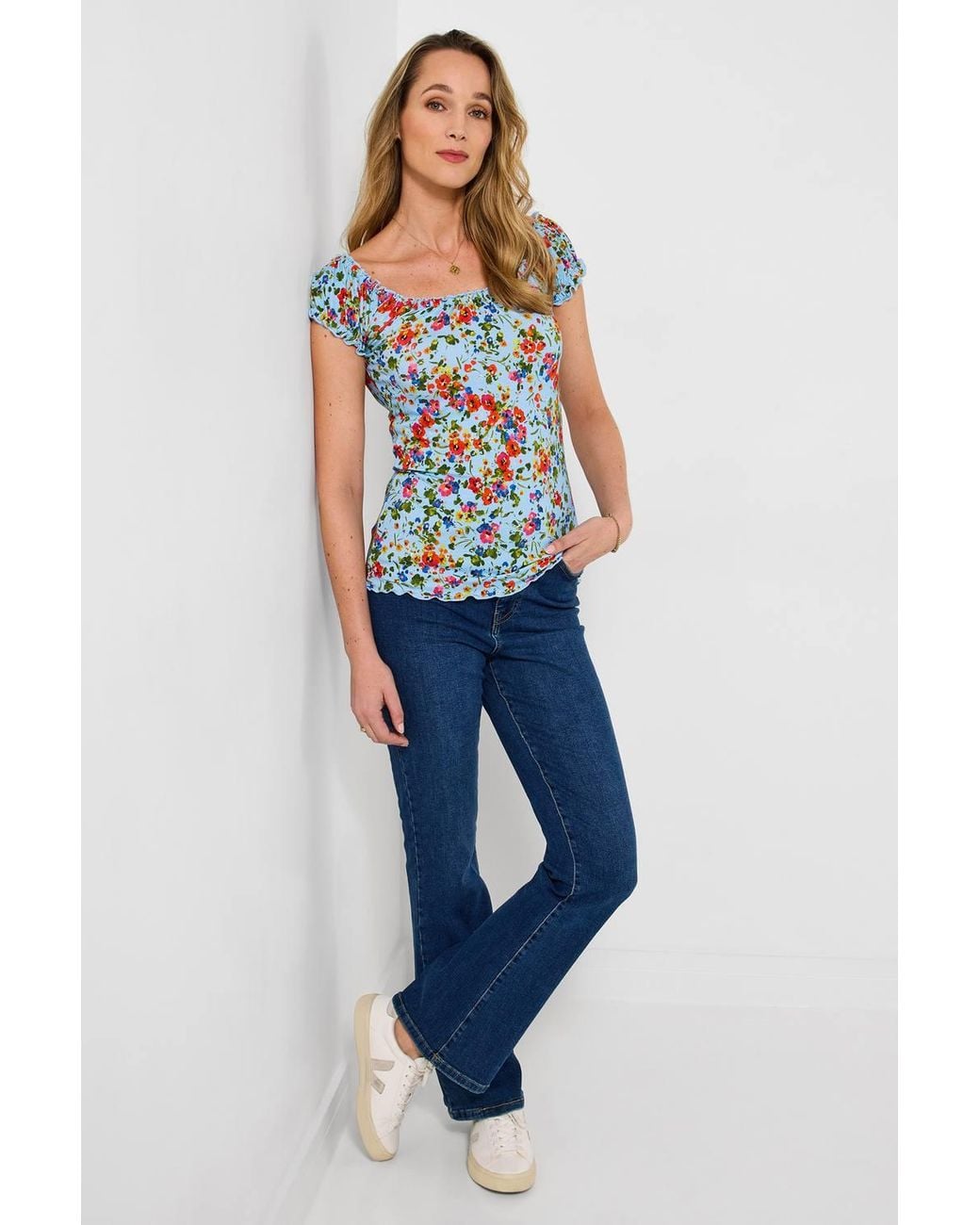 Joe Browns White Ditsy Floral Printed Boho Top