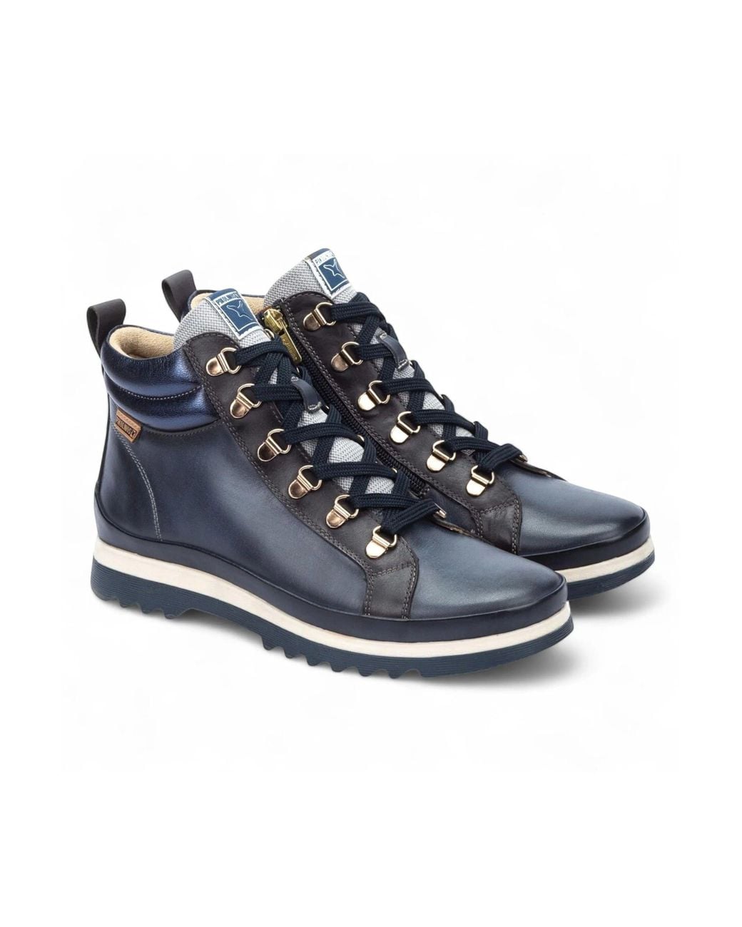 Infinity Leather Blue Pikolinos Leather Ankle Trainers Boots