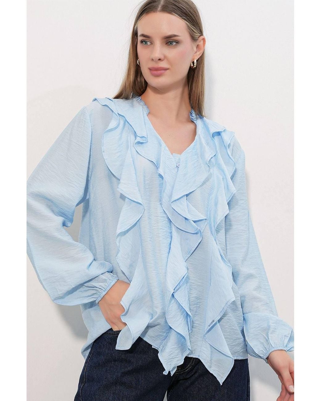 Bigdart Blue Viscose Nylon Shirt