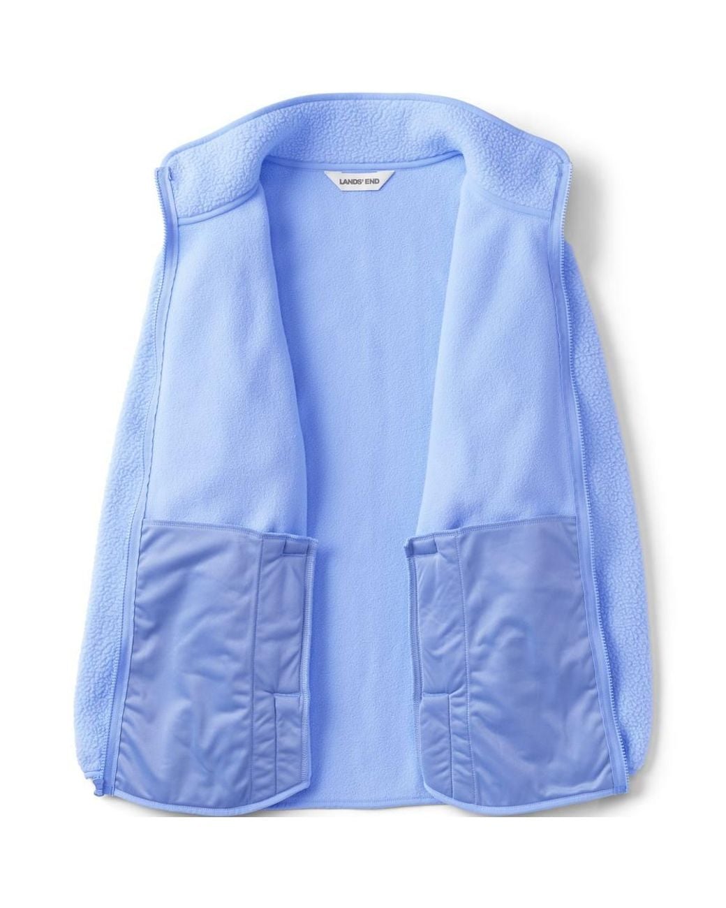 Lands' End Blue Sherpa Fleece Full Zip Jacket