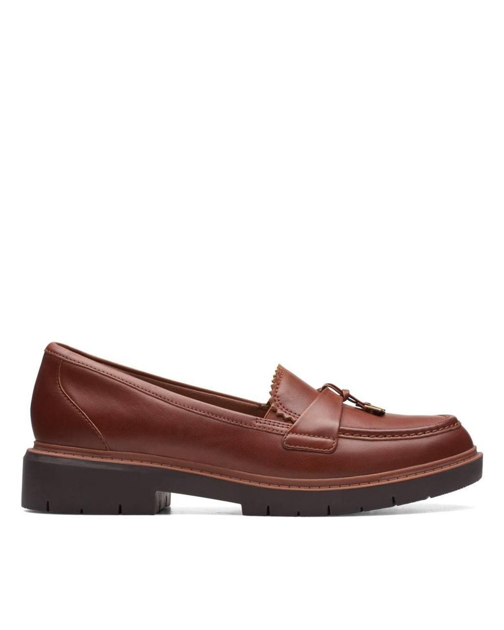 Clarks Red Westlynn Bella Tan Leather Loafers