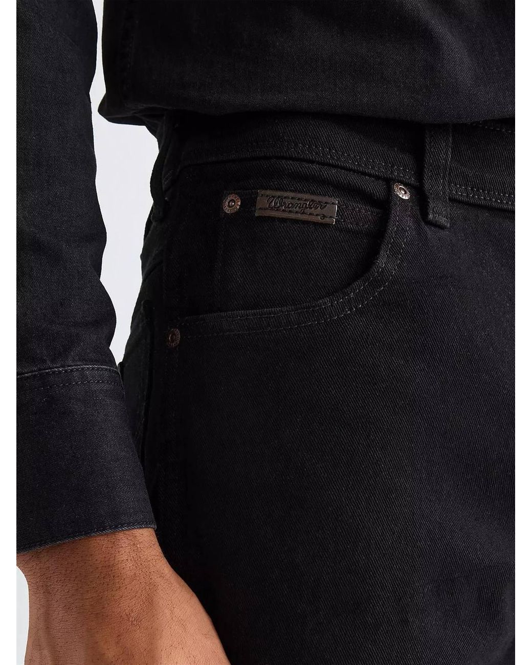 Wrangler Black Texas Straight Low Stretch Jeans For for men