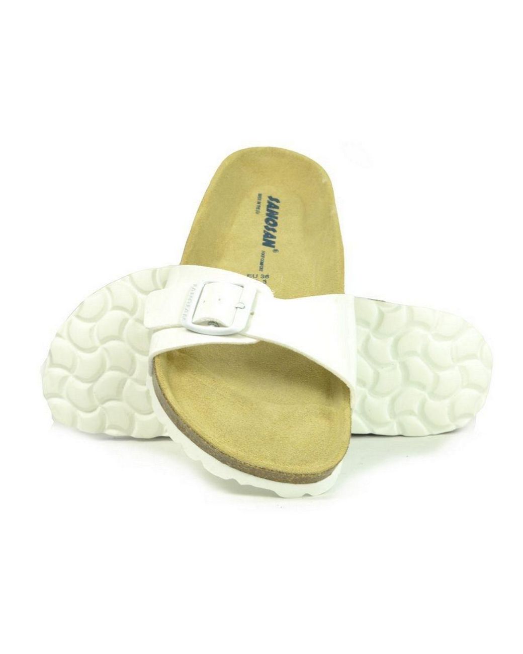 Sanosan White Malaga Lacquered Sandals