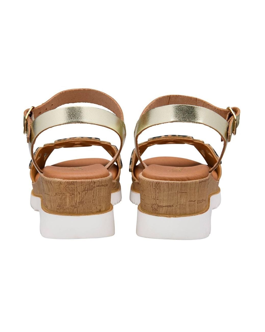 Lotus Brown 'Ariah' Leather Wedge Sandals