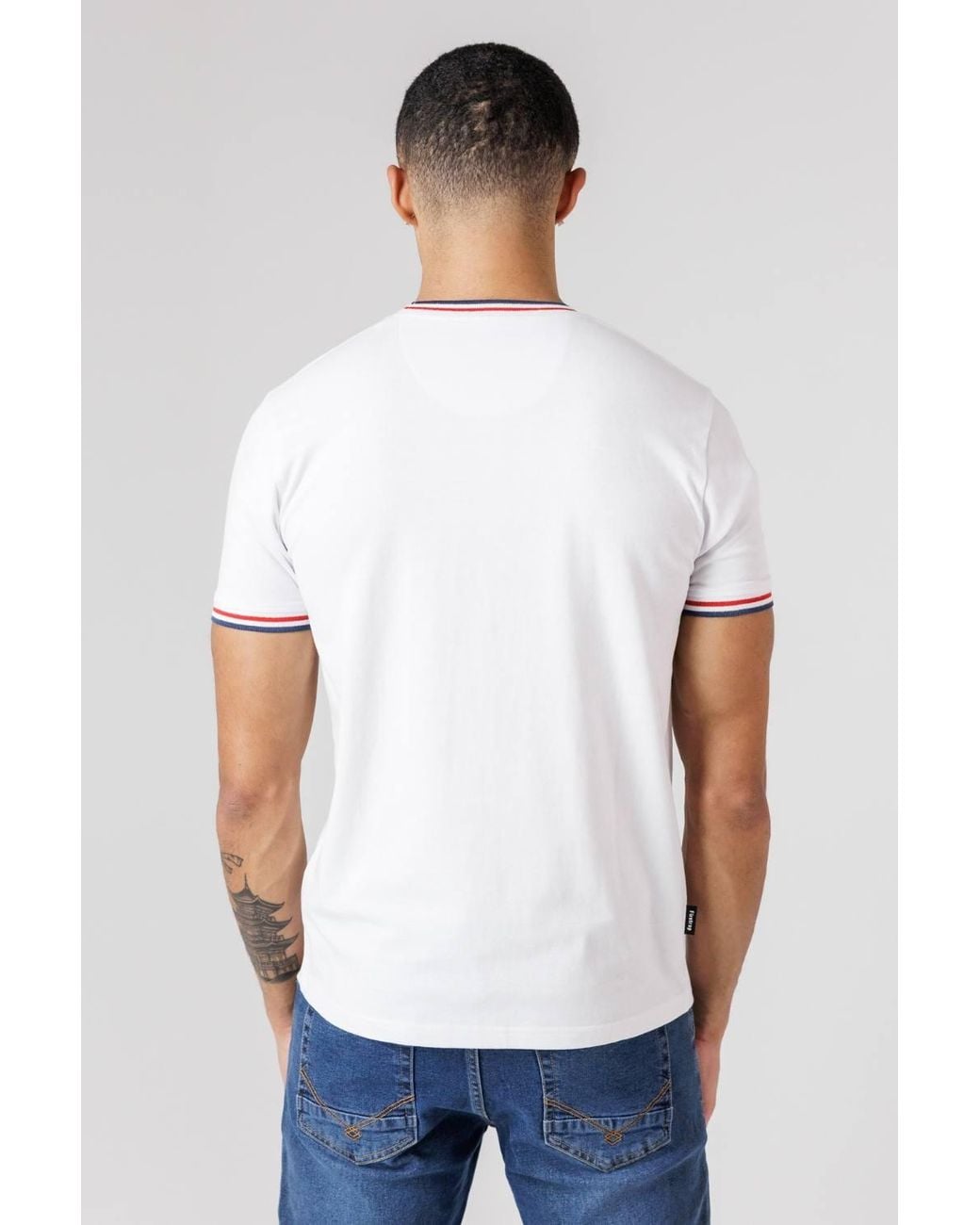Firetrap White Regular Fit Cotton Crew T-Shirt for men