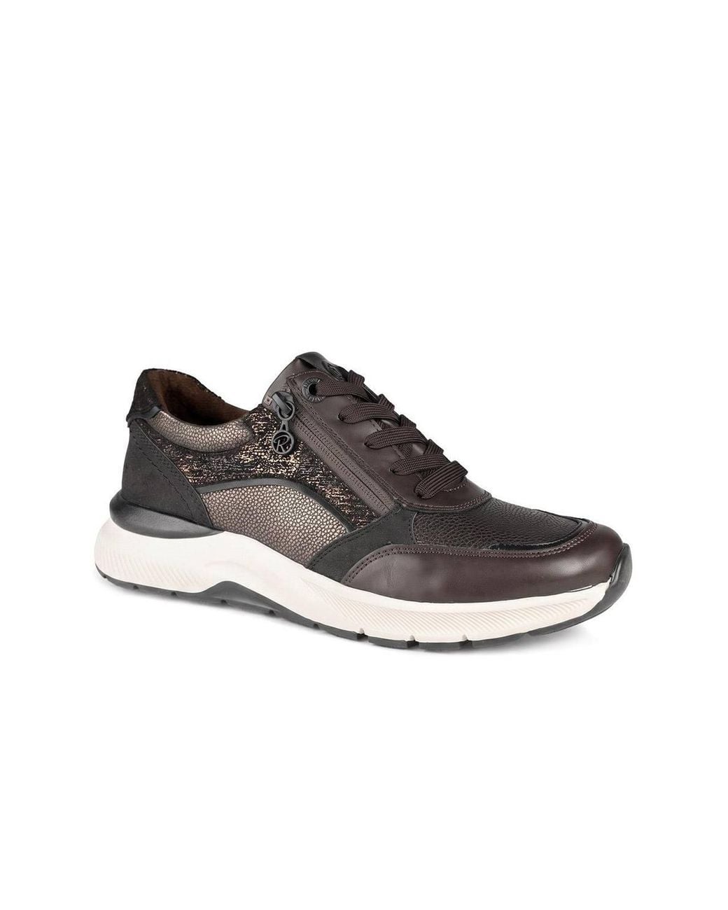 Pavers Brown Relife Flexible Zip & Lace Trainers