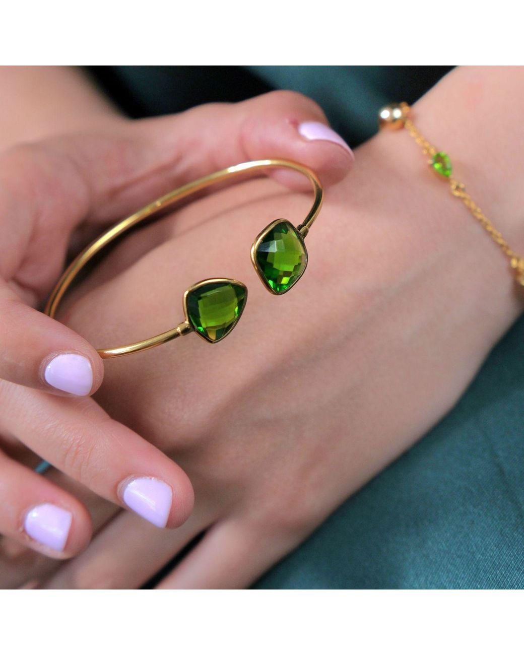 Harfi Green 18Ct Vermeil Peridot Glow August Birthstone Bracelet