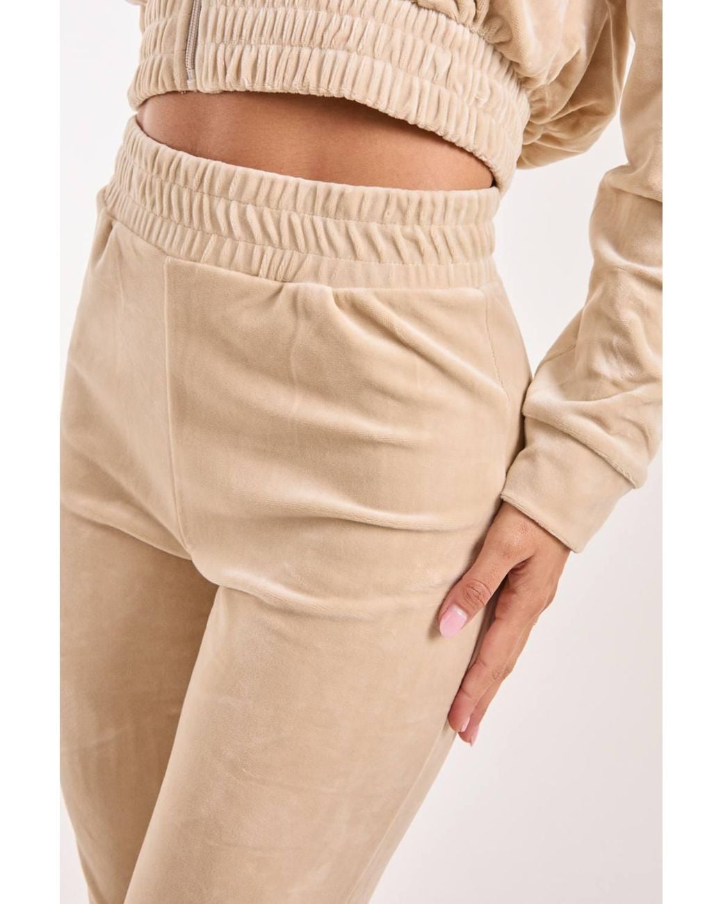 Pink Vanilla Natural Velour Flare Joggers