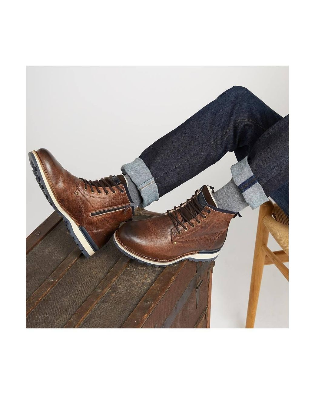 Jones Bootmaker Brown Ealing Leather Ankle Boots for men