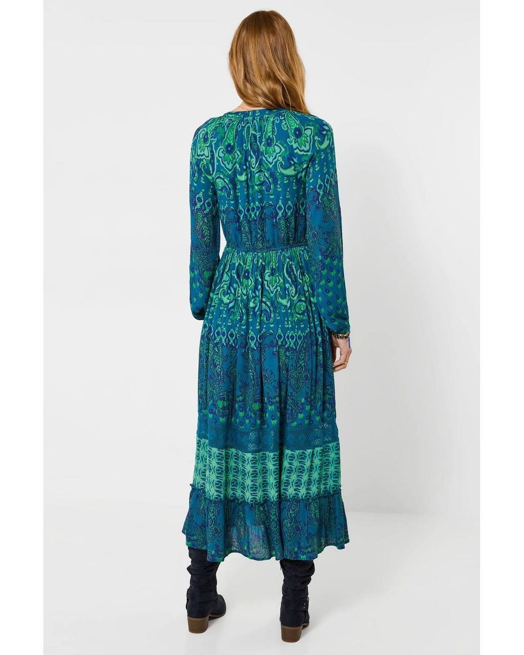 Joe Browns Blue Majestic Boho Long Sleeve Maxi Dress