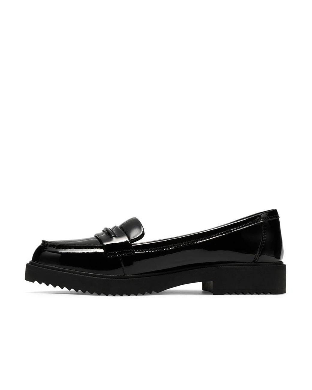 Clarks Black Barlow Edge Patent Loafers, Slip Ons