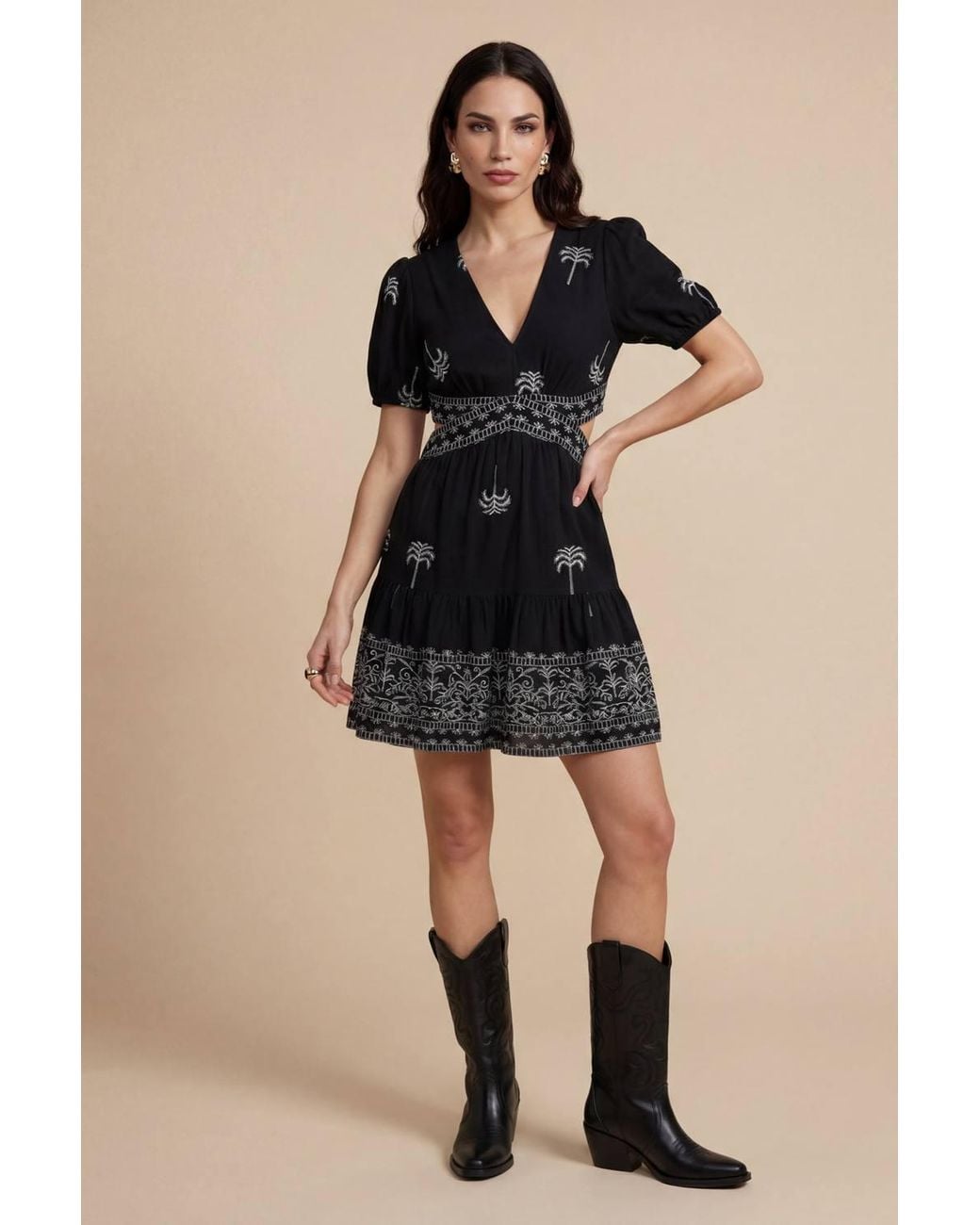 Urban Bliss Black Open Back Tiered Mini Dress