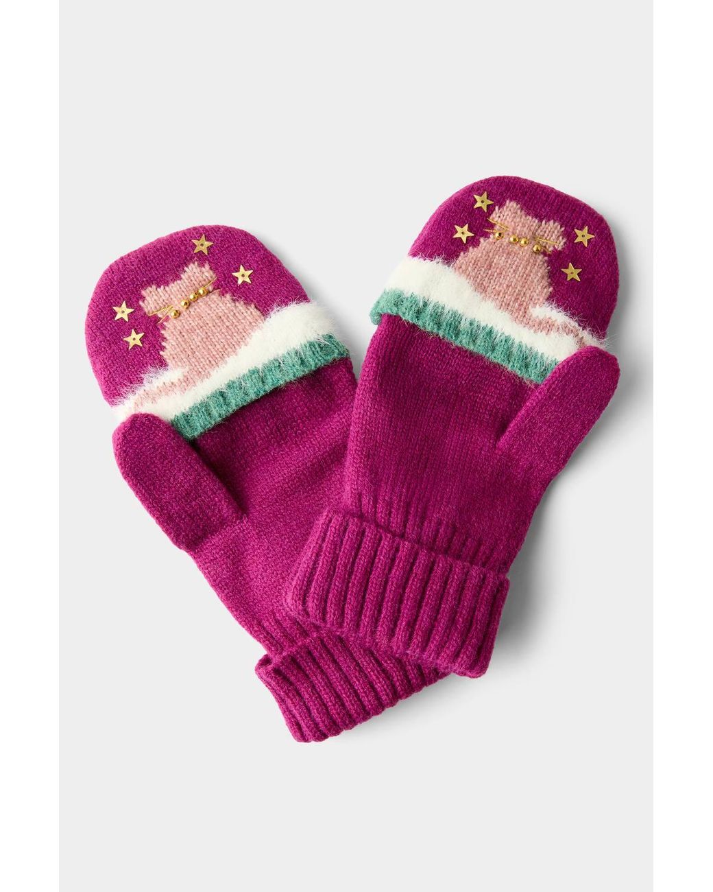 Joe Browns Pink Cosy Cats Winter Glove